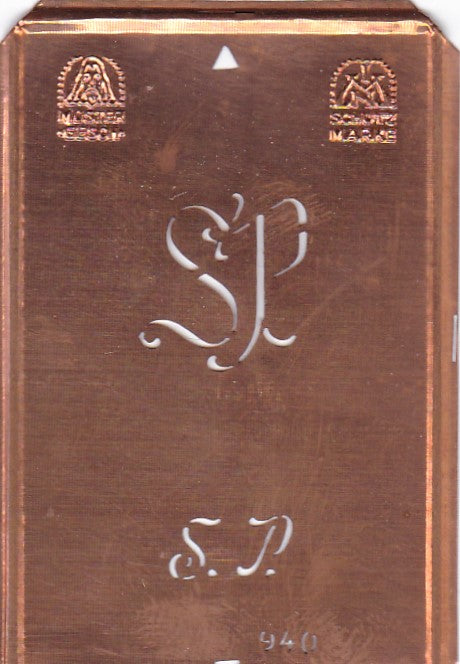SP - Alte Monogramm Schablone nicht nur zum Sticken
