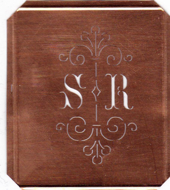 SR - Besonders hübsche alte Monogrammschablone
