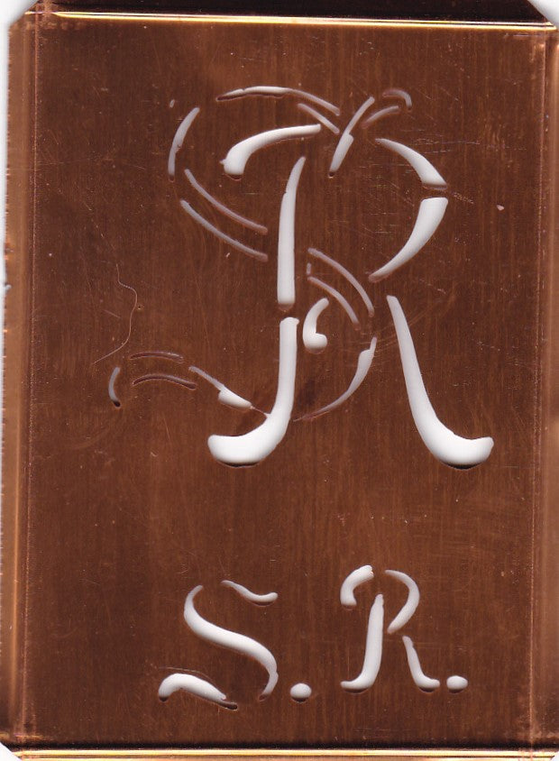 SR - Stickschablone für 2 verschiedene Monogramme