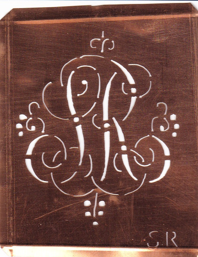 SR - Hübsche alte verschnörkelte Monogrammschablone