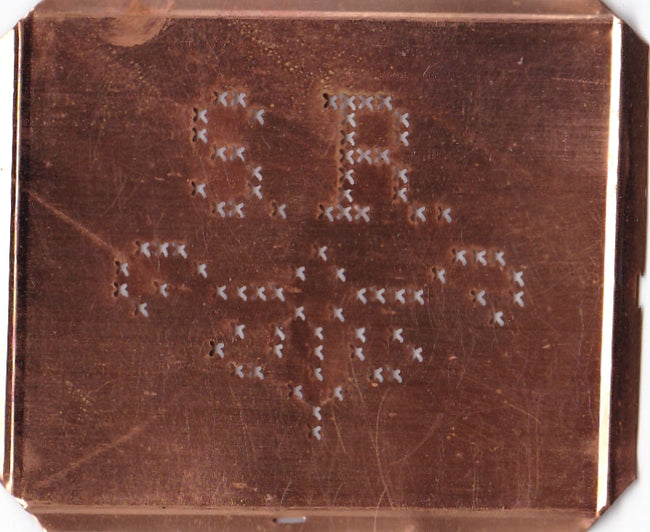 SR - Alte niedliche Kreuzstich Monogramm Schablone