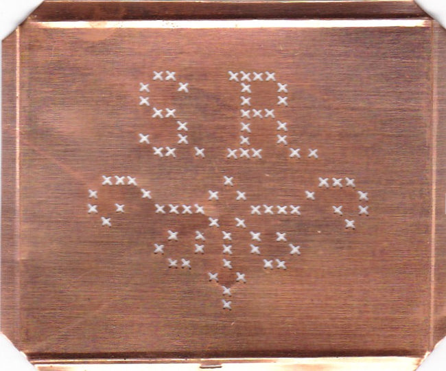 SR - Alte niedliche Kreuzstich Monogramm Schablone
