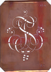 ST - Alte Monogramm Schablone mit Schnörkeln