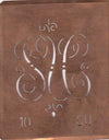 SU - Alte Monogrammschablone aus Kupfer