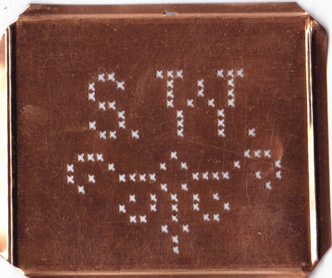 SW - Alte niedliche Kreuzstich Monogramm Schablone