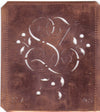 SZ - Alte Schablone aus Kupferblech mit klassischem verschlungenem Monogramm 