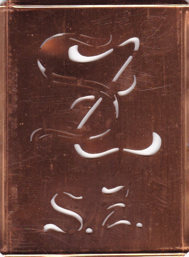 SZ - Stickschablone für 2 verschiedene Monogramme