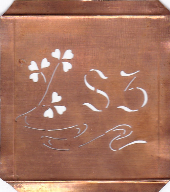 SZ - Außergewöhnliche alte Monogrammschablone
