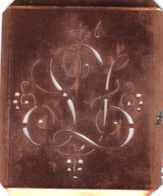 SZ - Hübsche alte verschnörkelte Monogrammschablone