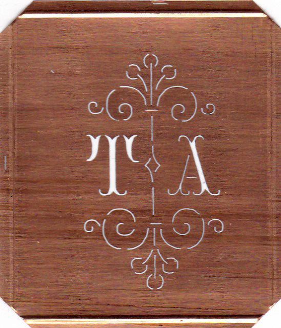 TA - Besonders hübsche alte Monogrammschablone