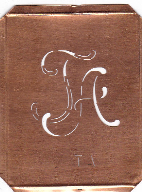 TA - 90 Jahre alte Stickschablone für hübsche Handarbeits Monogramme