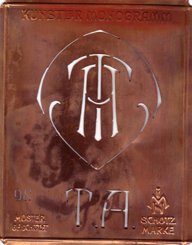 TA - Besondere Jugendstil Monogrammschablone