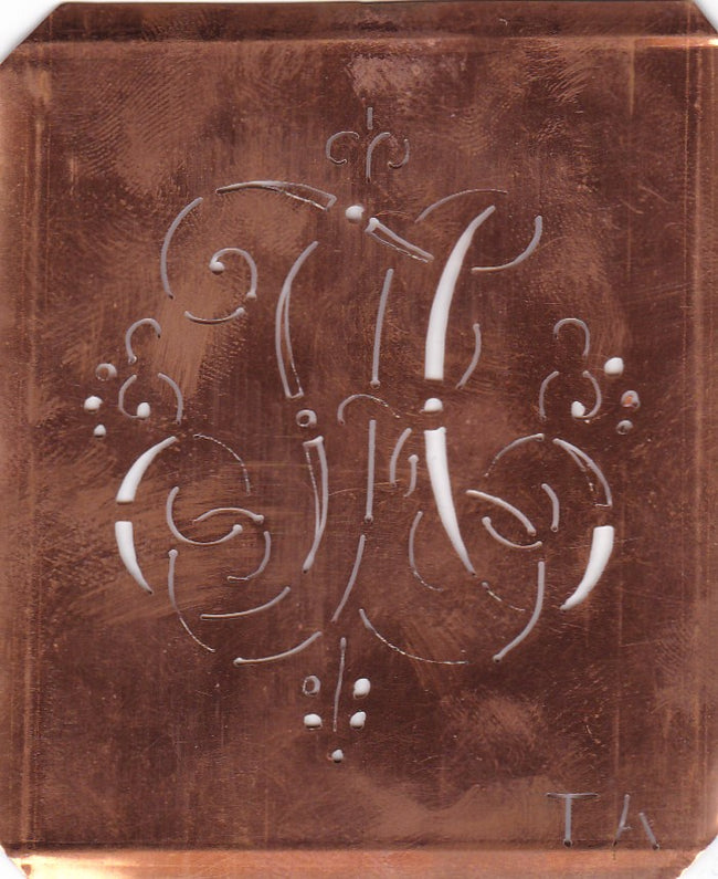 TA - Hübsche alte verschnörkelte Monogrammschablone