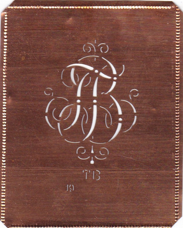 TB - Alte verschlungene zarte Stickschablone