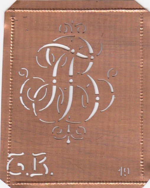 TB_2 - Alte verschlungene zarte Stickschablone