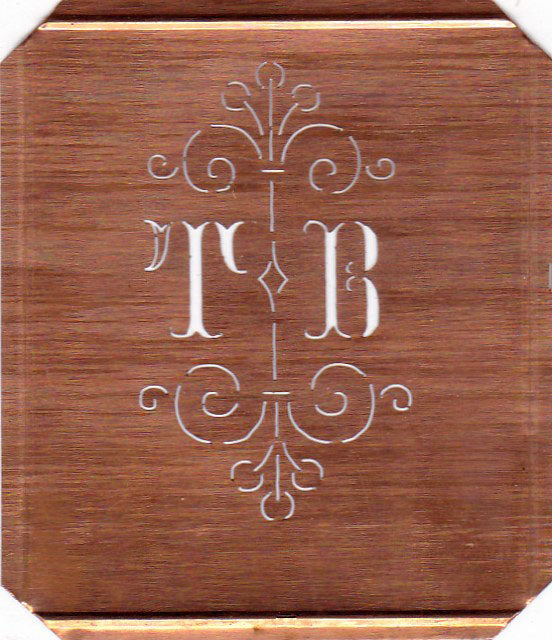 TB - Besonders hübsche alte Monogrammschablone