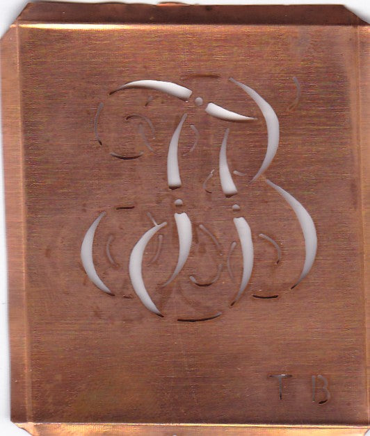 TB - Alte Monogramm Schablone zum Sticken
