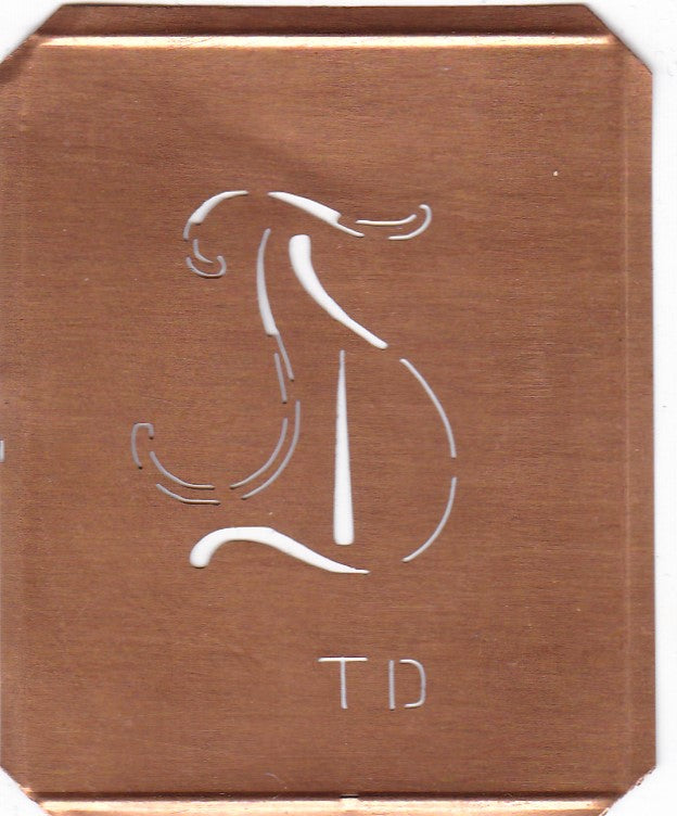 TD - 90 Jahre alte Stickschablone für hübsche Handarbeits Monogramme