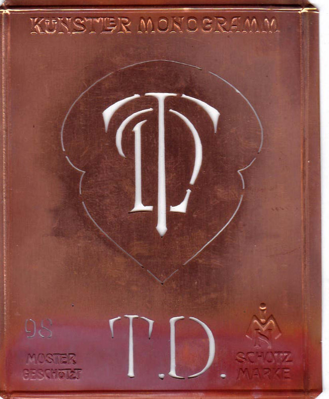 TD - Besondere Jugendstil Monogrammschablone