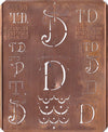 TD - Uralte Monogrammschablone aus Kupferblech
