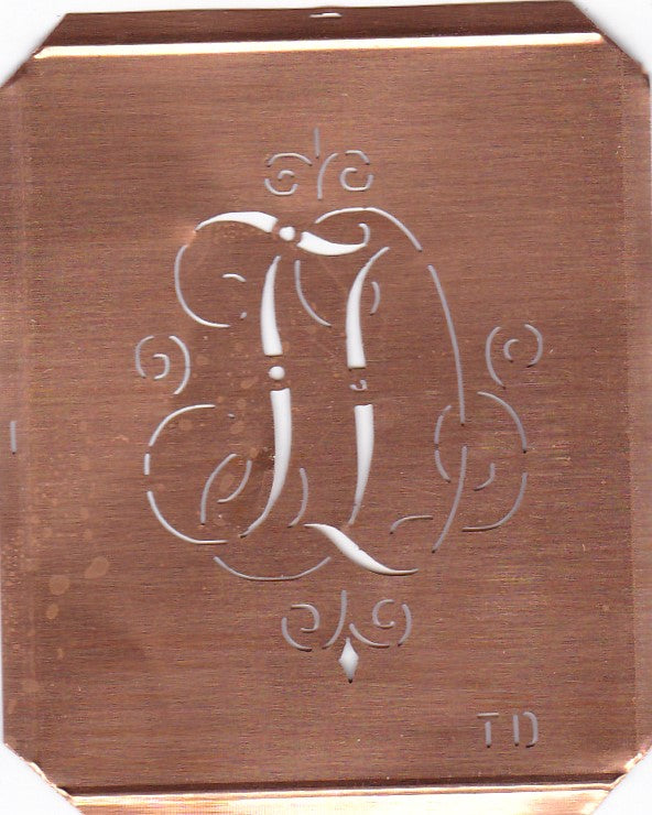 TD - Alte, verschlungene Monogrammschablone