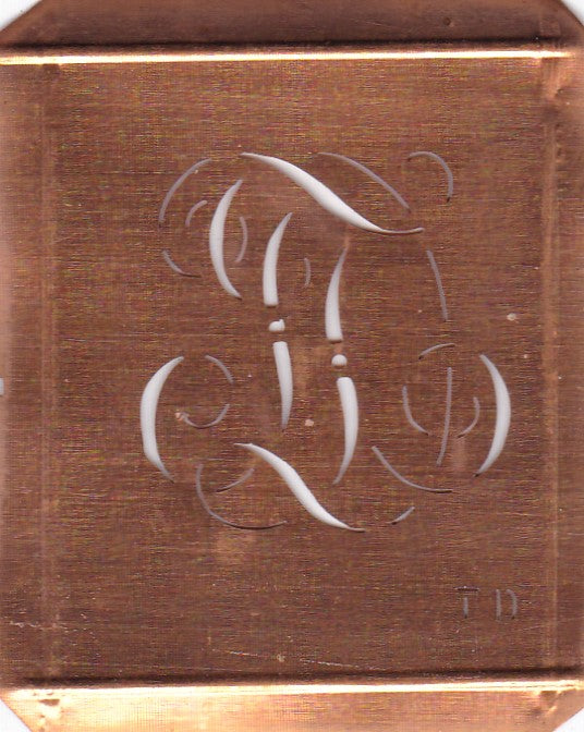 TD - Alte Monogramm Schablone zum Sticken und vieles mehr