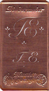 www.knopfparadies.de - TE - Alte Stickschablone mit 2 zarten Monogrammen