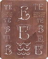 TE - Uralte Monogrammschablone aus Kupferblech