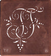 TF - Interessante Monogrammschablone aus Kupferblech