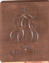 TF - Alte Monogrammschablone aus Kupfer