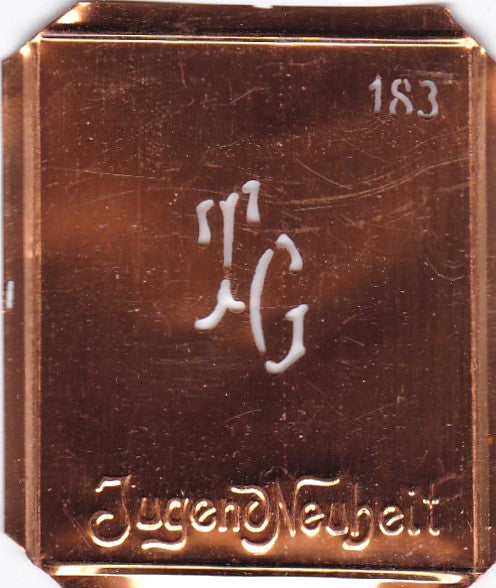 TG - Kleine interessante Monogramm Schablone - nicht nur zum Sticken geeignet