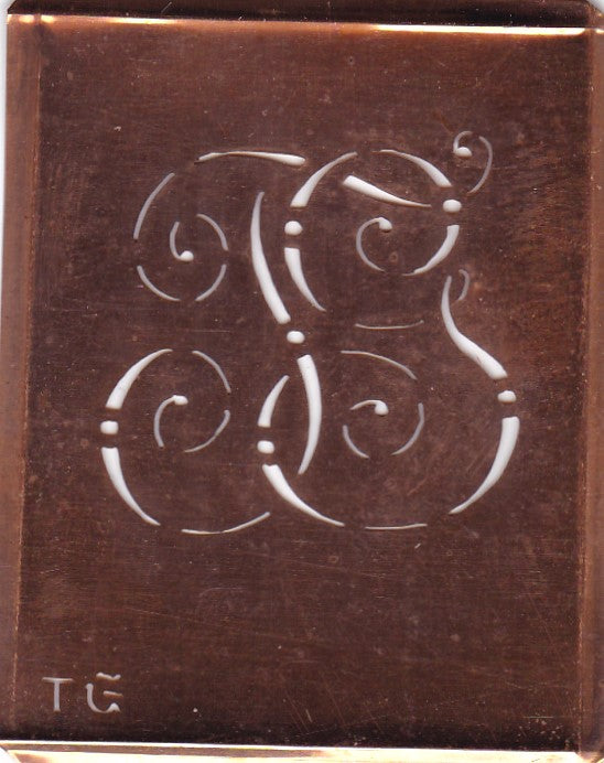 TG - Alte verschlungene Monogramm Stick Schablone
