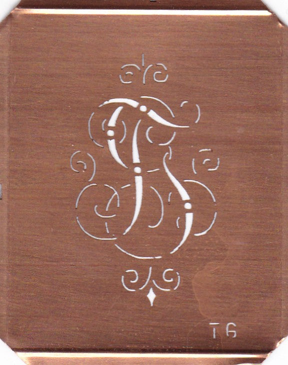 TG - Alte, verschlungene Monogrammschablone