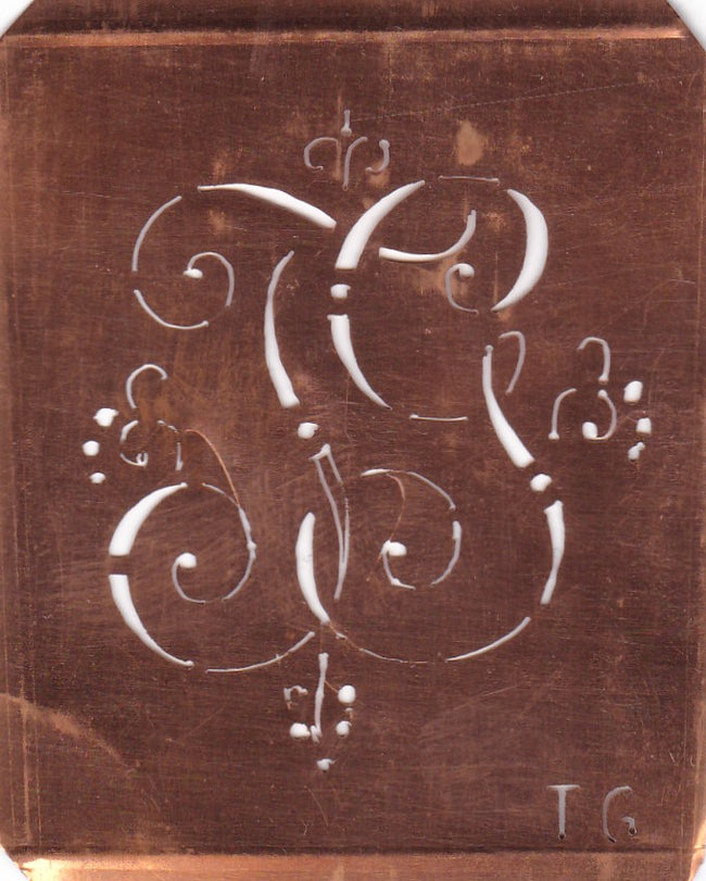 WA - Hübsche alte verschnörkelte Monogrammschablone