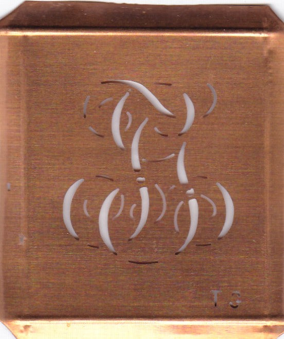 TG - Alte Monogramm Schablone zum Sticken und vieles mehr