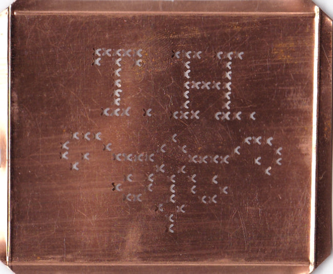 TH - Alte niedliche Kreuzstich Monogramm Schablone