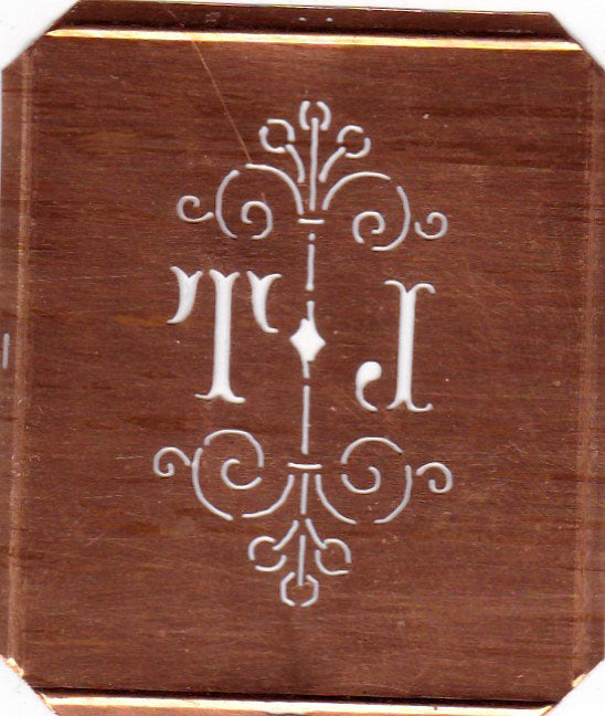 TJ - Besonders hübsche alte Monogrammschablone