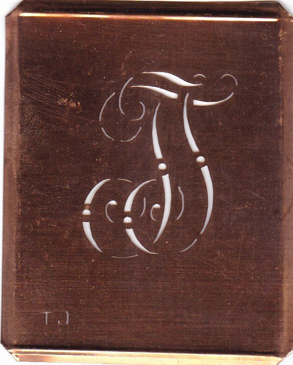 TJ - Alte verschlungene Monogramm Stick Schablone