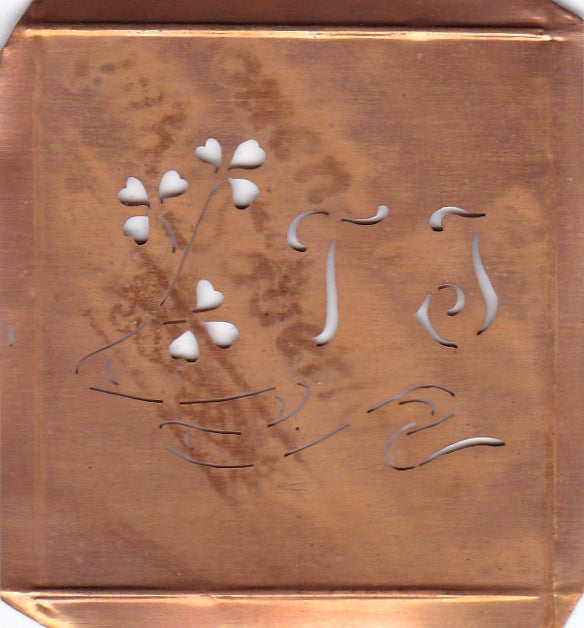 TJ - Außergewöhnliche alte Monogrammschablone