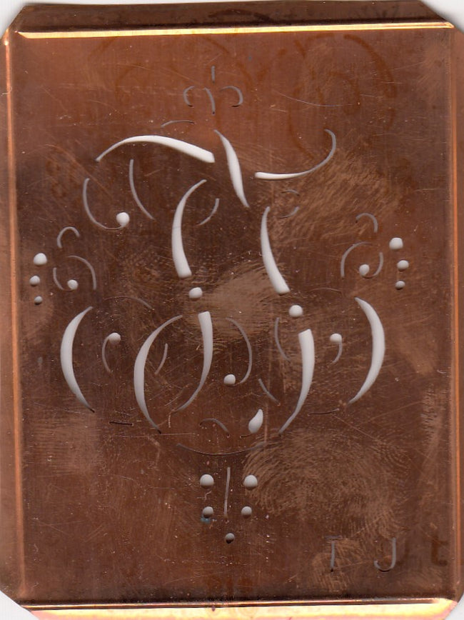 WA - Hübsche alte verschnörkelte Monogrammschablone