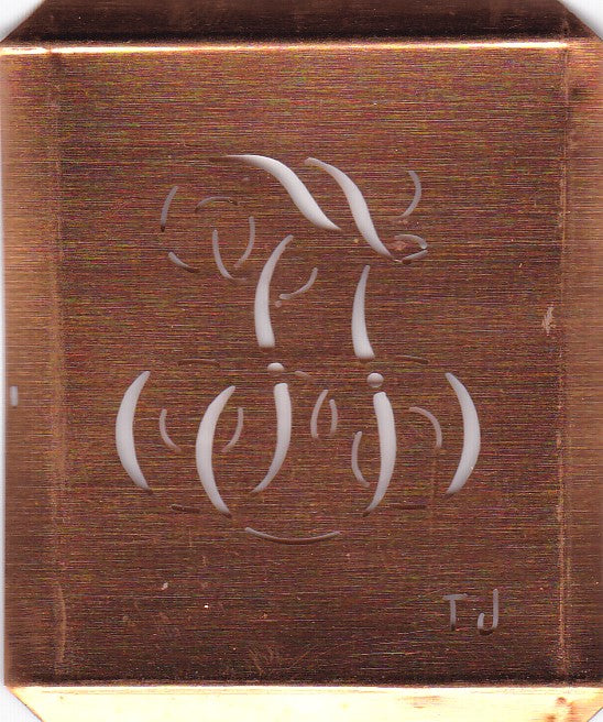 TJ - Alte Monogramm Schablone zum Sticken und vieles mehr