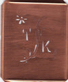 TK - Hübsche, verspielte Monogramm Schablone Blumenumrandung