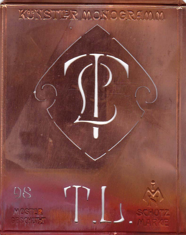 TL - Besondere Jugendstil Monogrammschablone