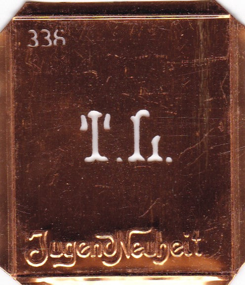 TL - Kleine Monogramm Schablone zum Besticken von Herrenhemden