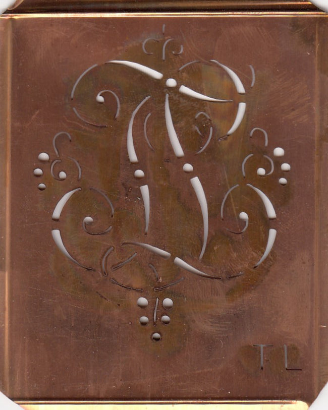 TL - Hübsche alte verschnörkelte Monogrammschablone