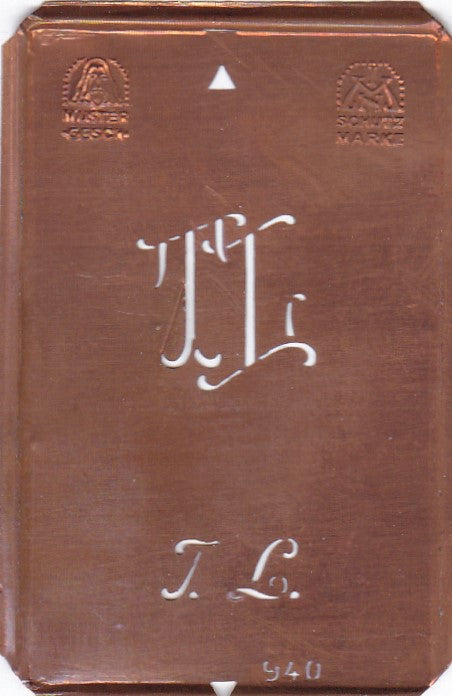 TL - Alte Monogramm Schablone nicht nur zum Sticken
