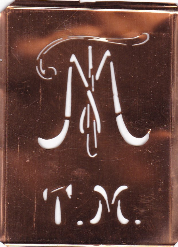 TM - Stickschablone für 2 verschiedene Monogramme