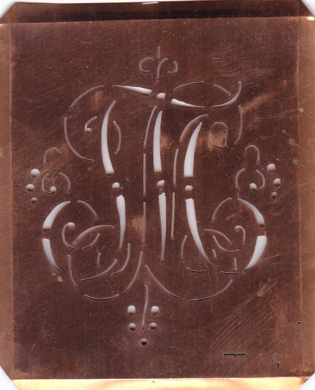 WA - Hübsche alte verschnörkelte Monogrammschablone