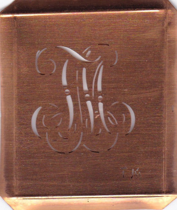 TM - Alte Monogramm Schablone zum Sticken und vieles mehr