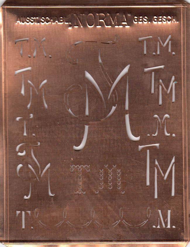 TM - Hübsche alte Monogrammschablone